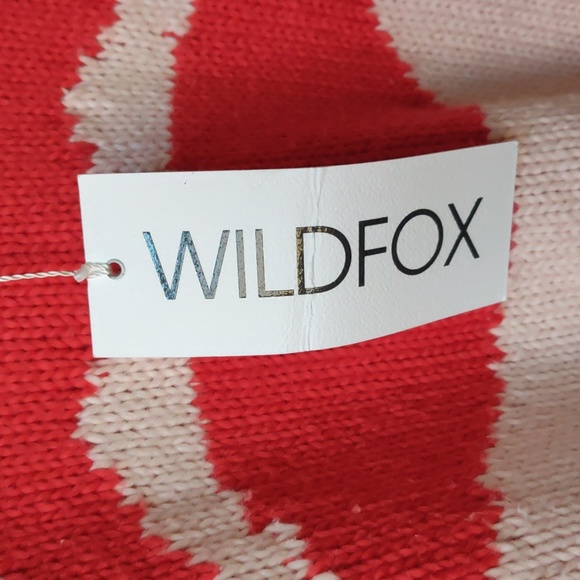 NWT WILDFOX Luna Lip Frayed-Hem Cotton Sweater Pink Small - Picture 3 of 13